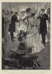 An Afternoon Dance in a Battleship, the Guests arriving on Board